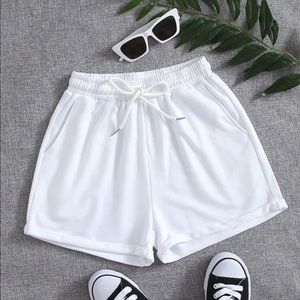 white biker shorts